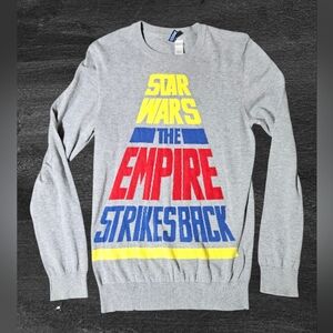 Star Wars The Empire Strikes Back Sweatshirt Pullover Cotton Gray Jumper Size XS